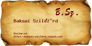 Baksai Szilárd névjegykártya