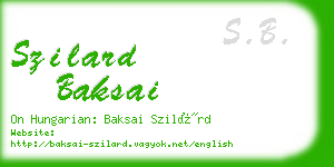 szilard baksai business card